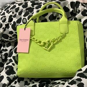 Juicy Couture Lime Green Embossed Tote Bag